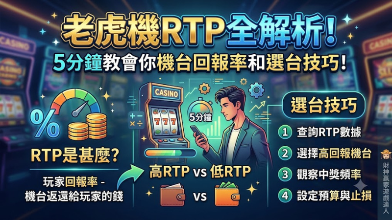 老虎機RTP全解析！5分鐘教會你機台回報率和選台技巧！